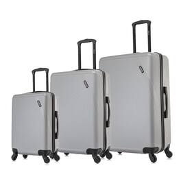 DUKAP - Discovery Lightweight Hardside Spinner 3 Piece Luggage Set 20"/24"/28" - Silver
