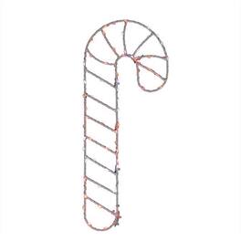 Celebrations - LED Red/White Candy Cane Silhouette 15 in. Hanging Decor - Red | White