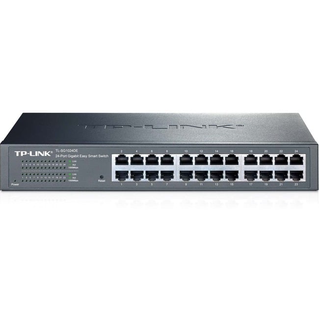 TP-Link - TL-SG1024DE - 24-Port Gigabit Easy Smart Switch - Limited Lifetime Protection - Plug & Play - Desktop/Rackmount - Unknown