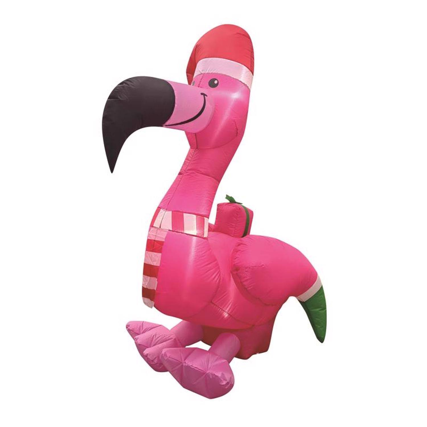 Angle. Celebrations - Celebrations Holiday Flamingo 5 ft. Inflatable - Multicolored.
