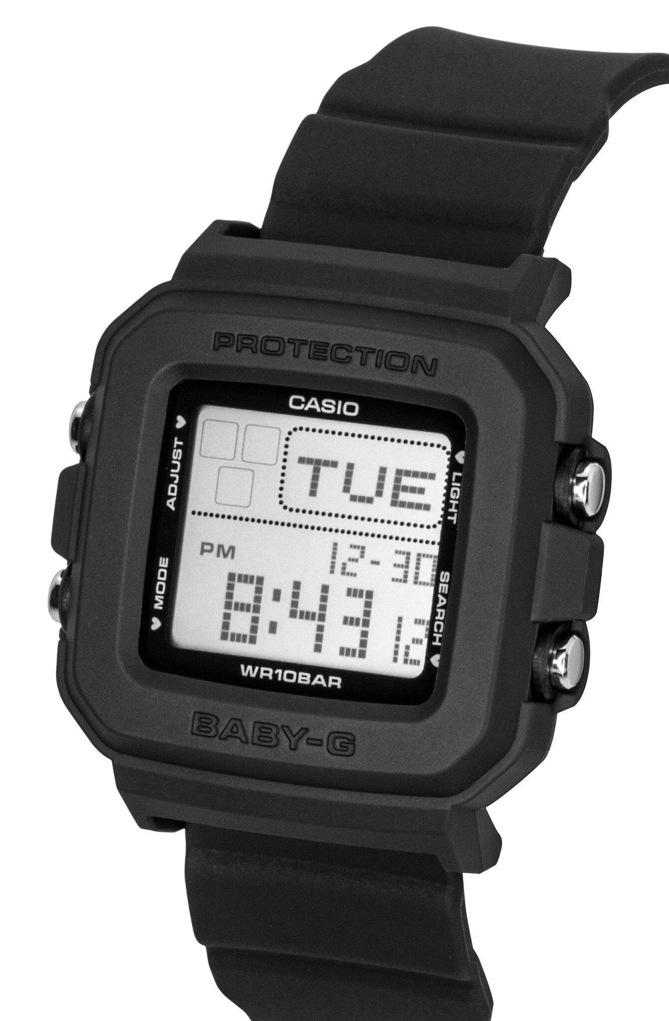 PROTECTION CASIO ADJUST TUE LIGHT PM 12-30 8:49 1E SEARCH WR10BAR BABY-G
