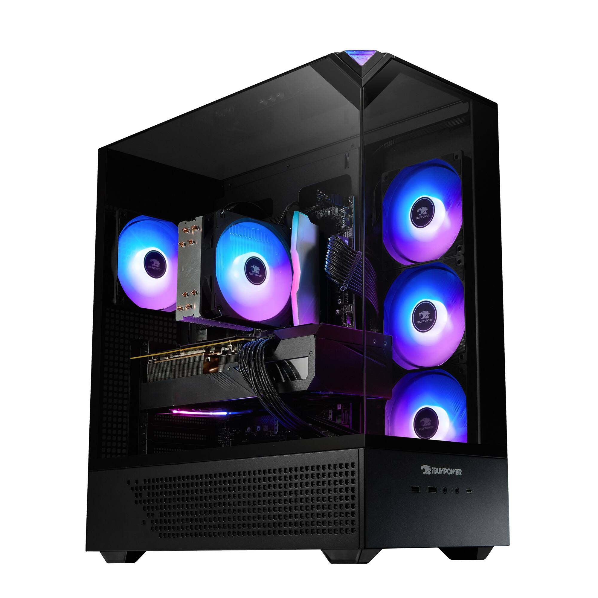 Angle. iBUYPOWER - Element Gaming Desktop PC - Intel Core Ultra 5 225F, NVIDIA GeForce RTX 5060Ti 8GB, 16GB DDR5 RGB RAM,1TB SSD_EBI5N56T03 - Black.