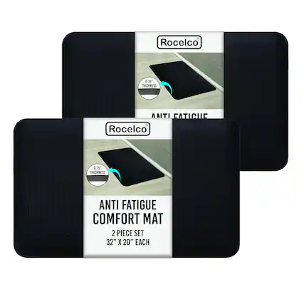 Rocelco 0.75" THICKNESS ANTI FATIGUE COMFORT MAT 2 PIECE SET 32" X 20" EACH