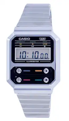 Casio - Vintage Digital Stainless Steel A100WE-1A A100WE-1 Men's Watch - Silver