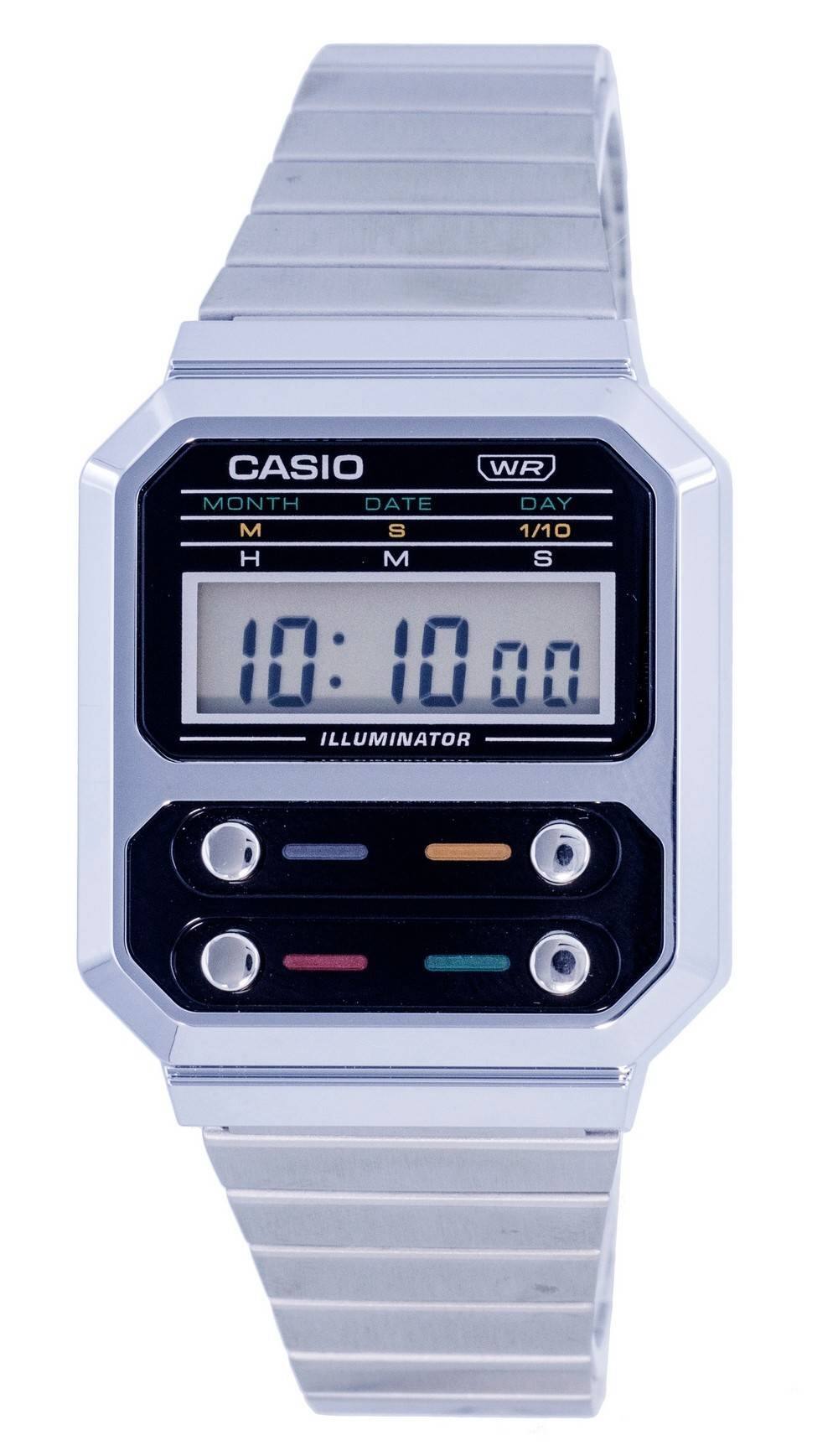 CASIO WR  
MONTH DATE DAY  
M S 1/10 H M S  
10 10 1000  
ILLUMINATOR