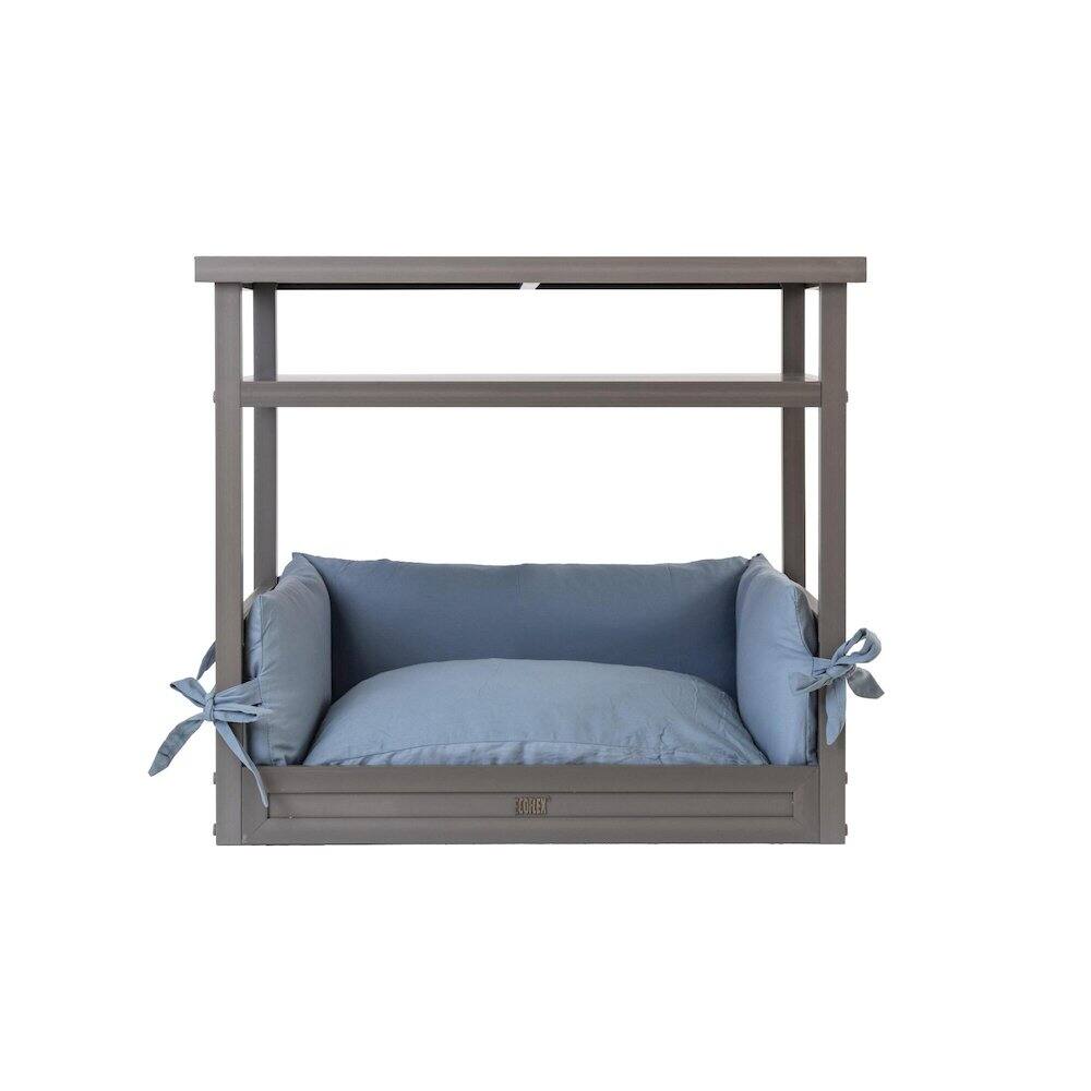 Back. New Age Pet - ECOFLEX Dog Bed Nightstand-Grey - Grey.