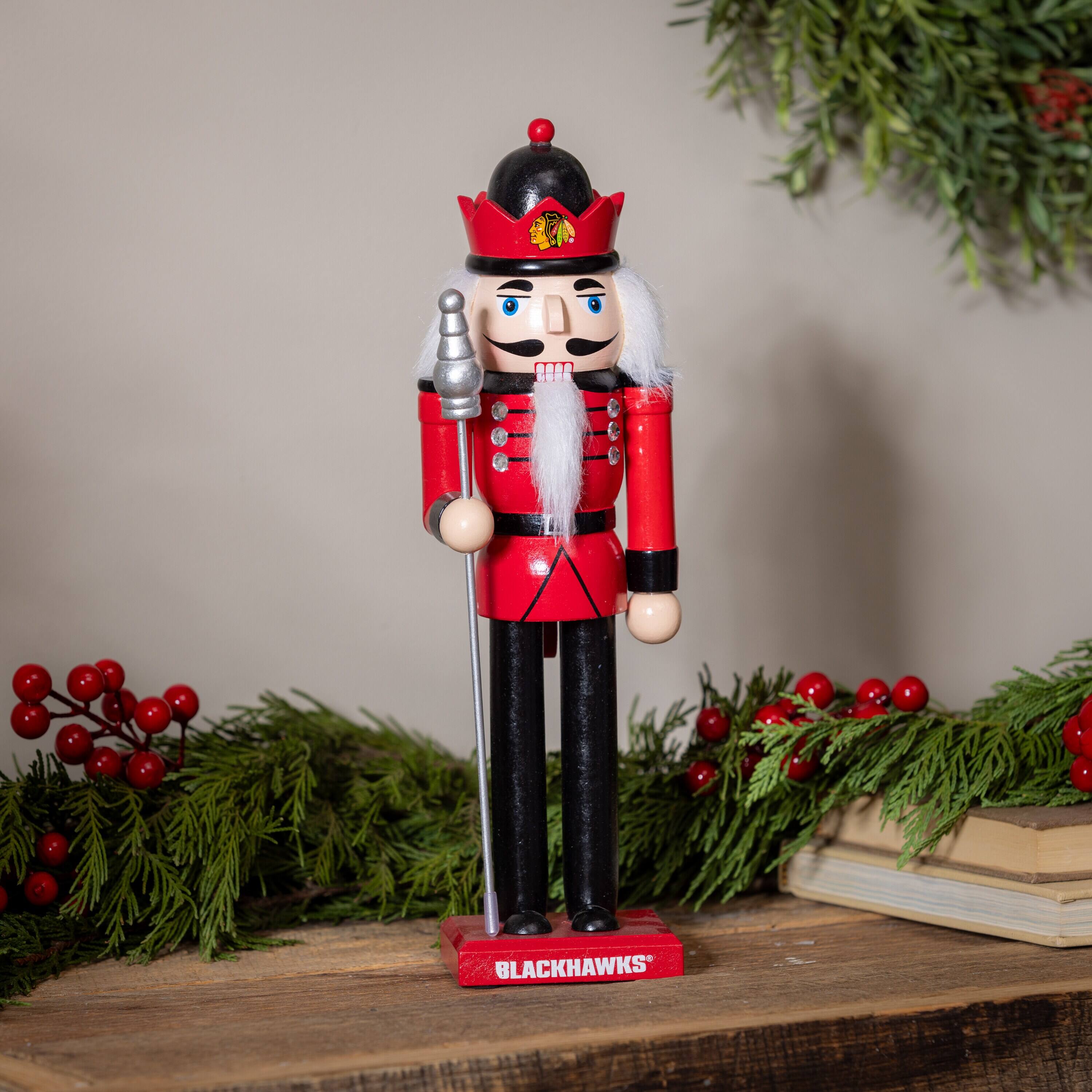 Alt View 2. Evergreen Enterprises - Chicago Blackhawks 12" Wooden Nutcracker Statue - Multicolor.