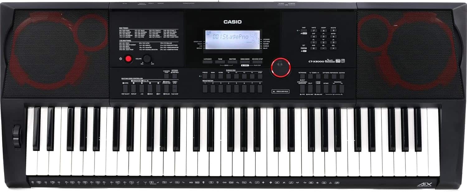 Casio - CT-X3000 61-Key Portable Arranger Keyboard with 800 Tones (CT-X3000) - Black