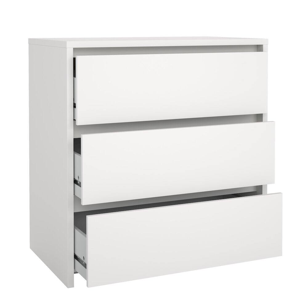 Left. Tvilum - Next 31-inch Wide 3-Drawer Chest - White.