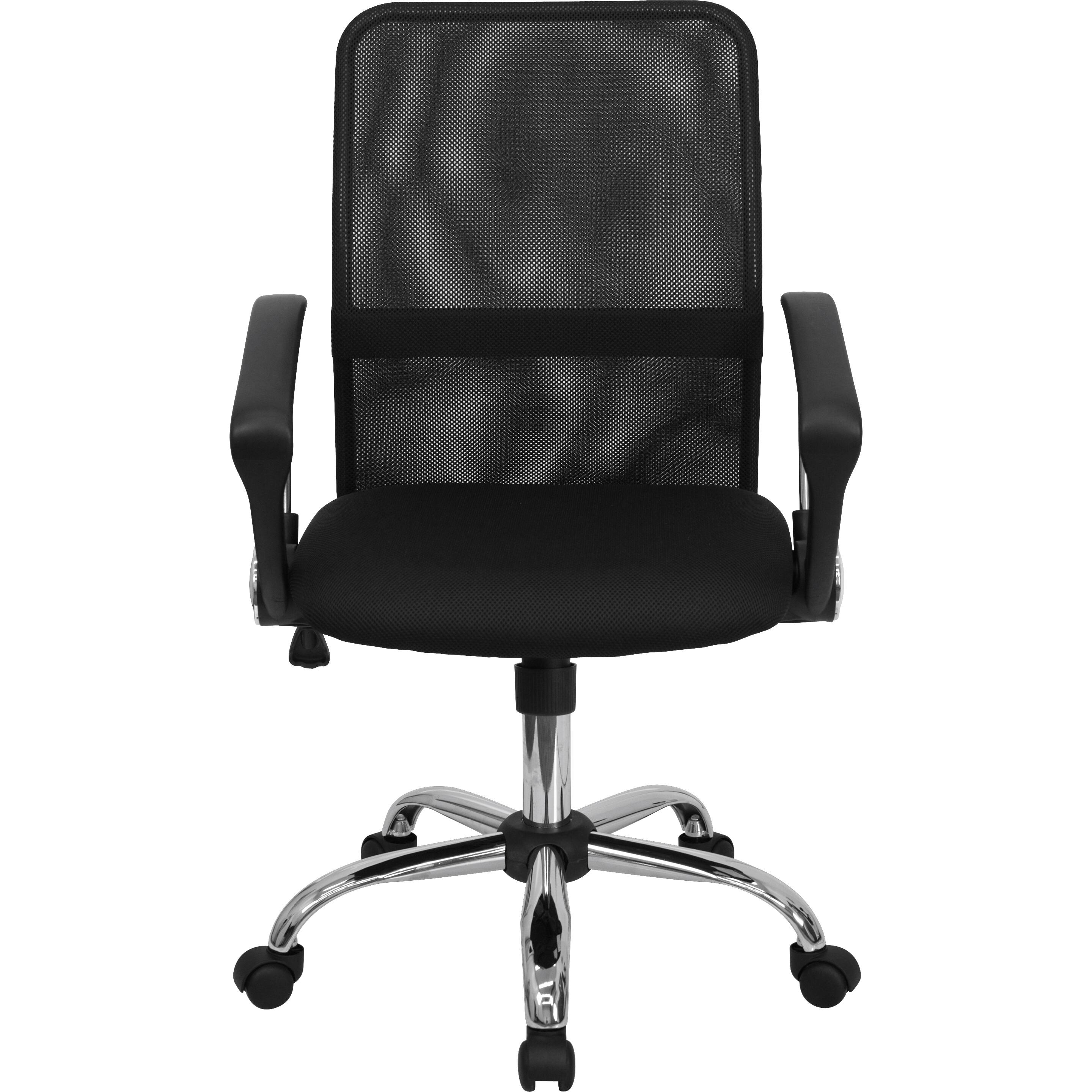 Alt View 7. Emma + Oliver - Mid-Back Mesh Swivel Task Office Chair with Lumbar Support Band and Arms - Black.