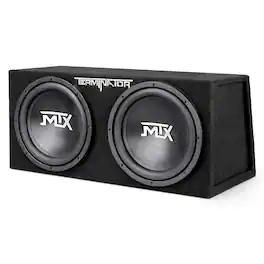 MTX - TNE212D 12-Inch 1200-Watt Car Audio Dual Loaded Subwoofer Box Enclosure - Black