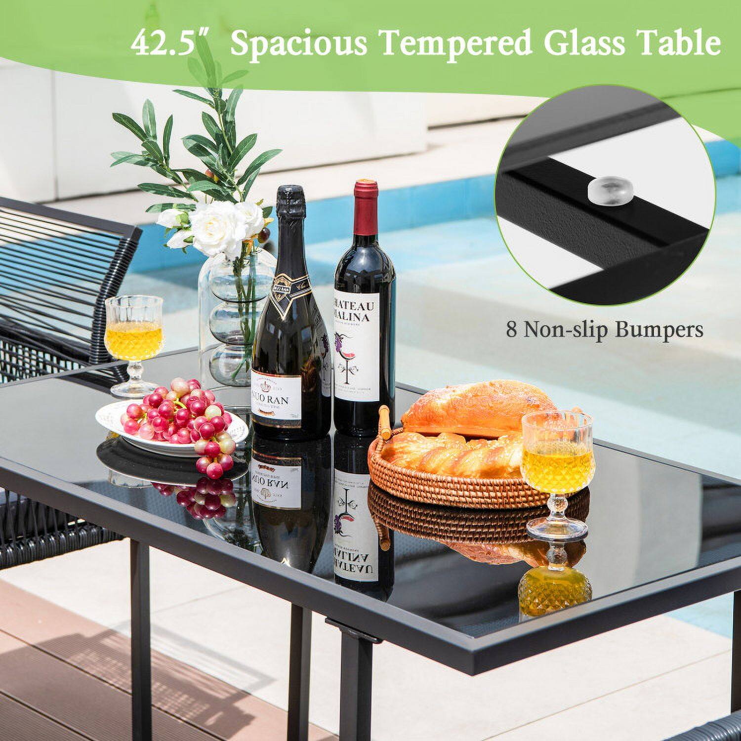 42.5" Spacious Tempered Glass Table  
ATEAU ALINA  
8 Non-slip Bumpers