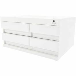 Business Source - Multi Drawer Desktop Organizer 4 Compartment 4 Drawer 5.20 x 10.40 x 7.40 - White