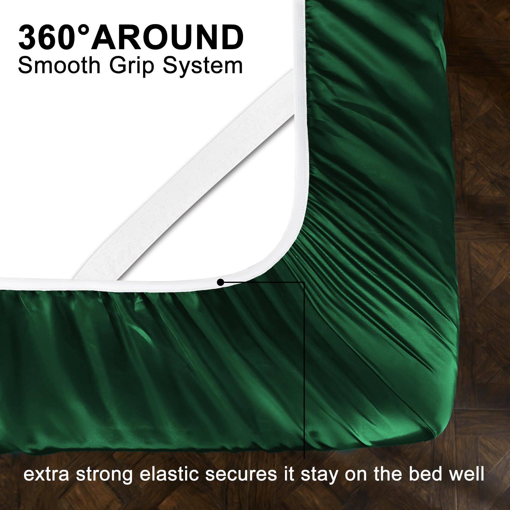 360° AROUND  
Smooth Grip System  

extra strong elastic secures it stay on the bed well