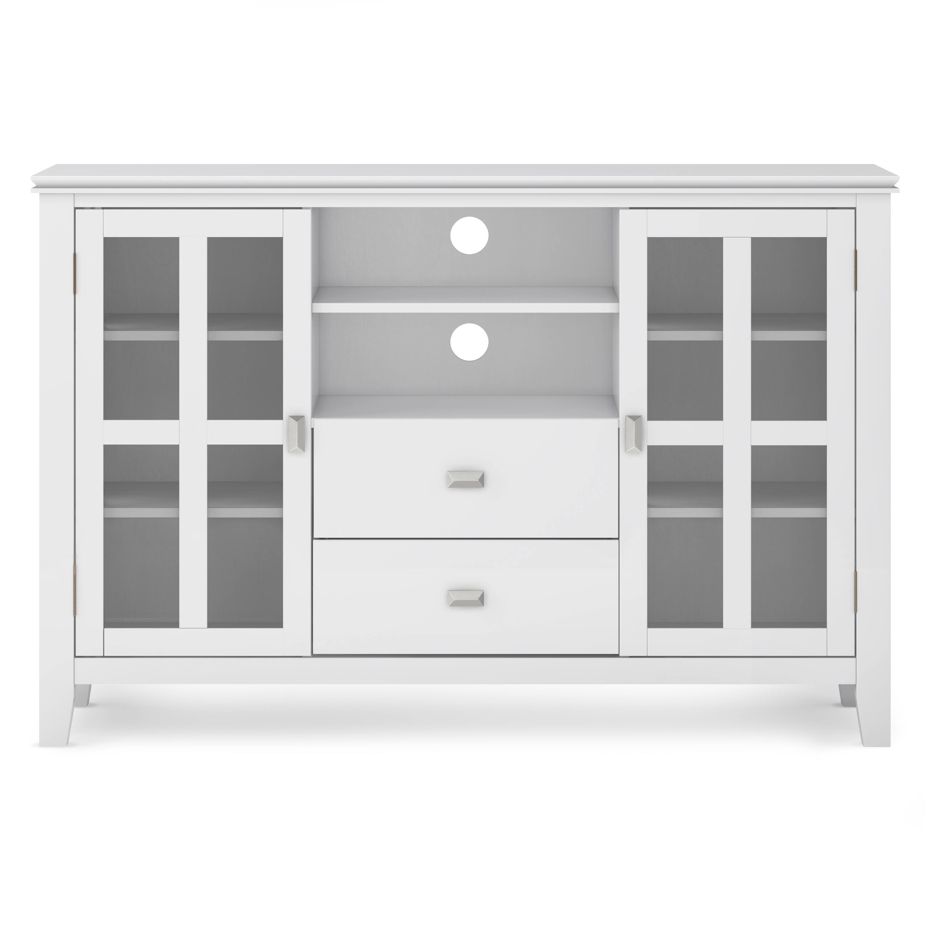 Alt View 2. Simpli Home - Artisan Solid Wood Tall TV Media Stand For TVs up to 60 inches - White.