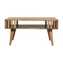 Artisan Furniture - Slatted Oak-ish Coffee Table - Beige