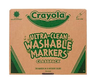 SOLAR POWER  
Crayola  
FINE LINE  

ULTRA-CLEAN  
WASHABLE  
MARKERS  
CLASSPACK  

200 MARKERS IN 10 DIFFERENT COLORS  
Non-toxic