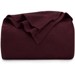 Paradigms Interiors - Smoke Cotton Blanket queen Size - 350gsm Lightweight Soft And Breathable Thermal For All Seasons Dobby Weav - Burgundy-Queen