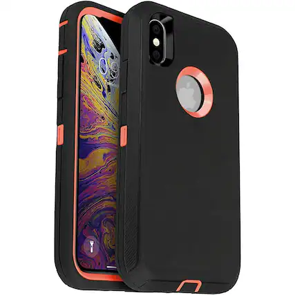 Front. Entronix - Entronix iPhone XS Max Case - Heavy Duty Triple-Layer Protection for Ultimate Safety - Orange.