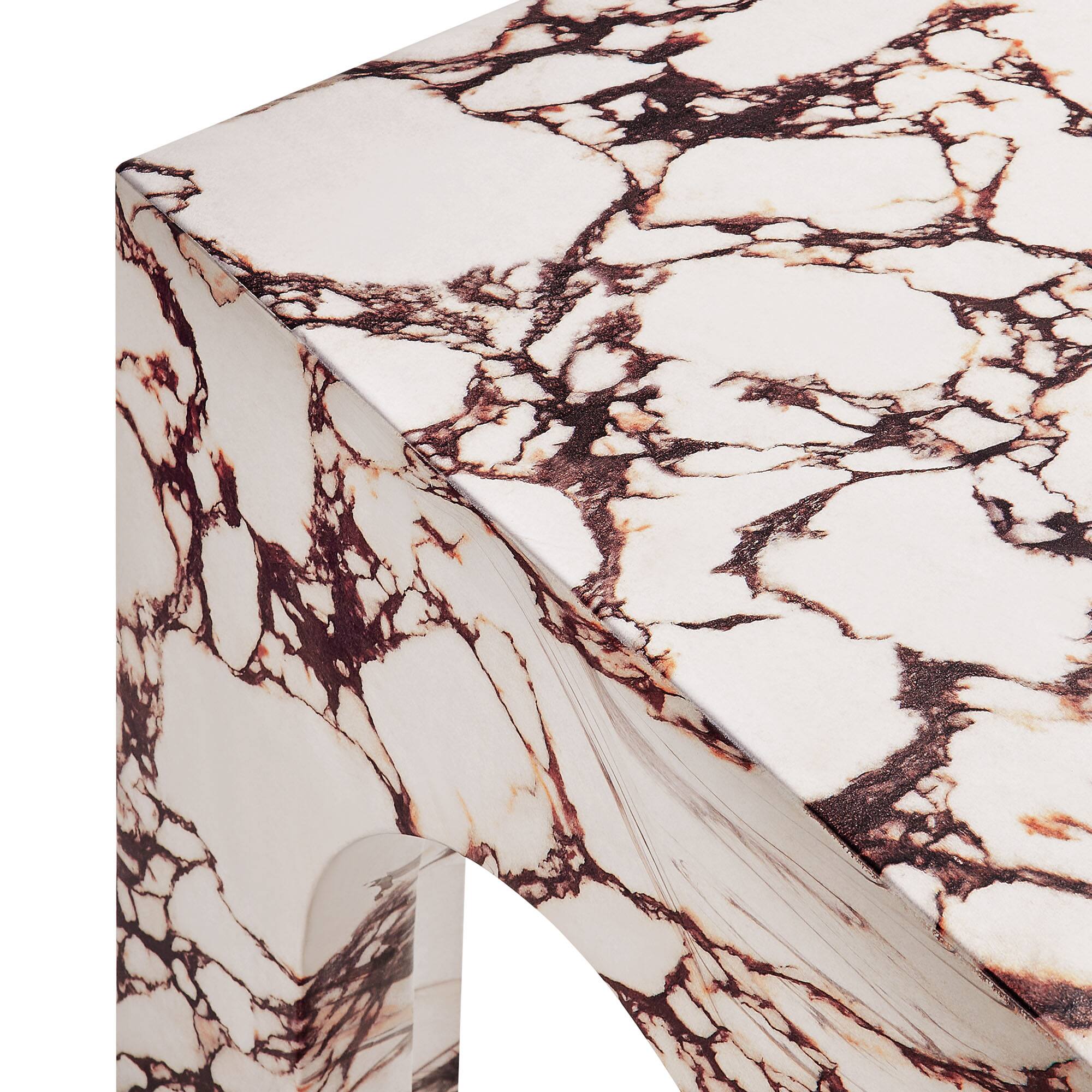 Alt View 7. Modway - Valen Square Indoor - Outdoor Patio Arched Concrete Side Table by Modway - Red Marble.