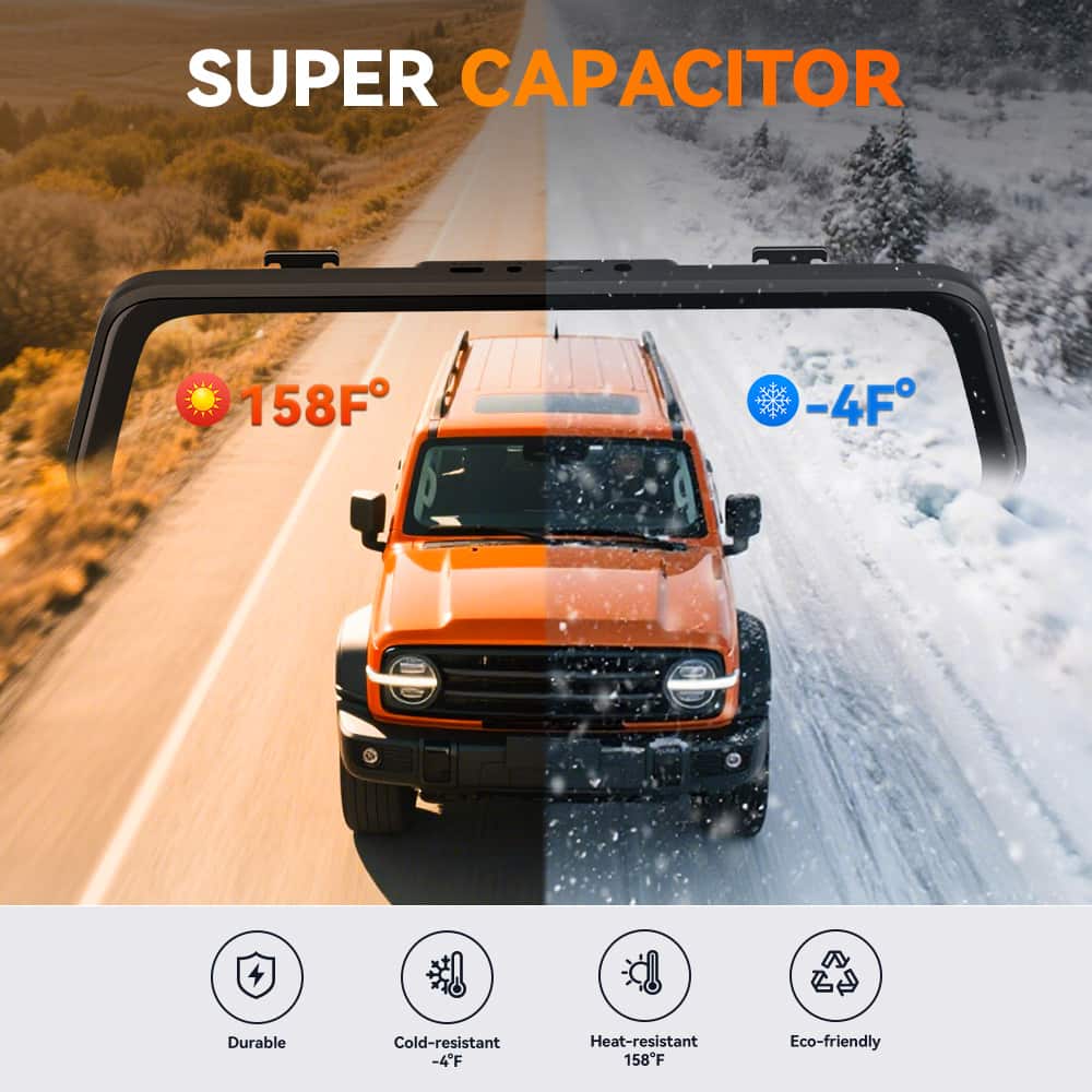 SUPER CAPACITOR
158°F
-4°F
Durable
Cold-resistant -4°F
Heat-resistant 158°F
Eco-friendly