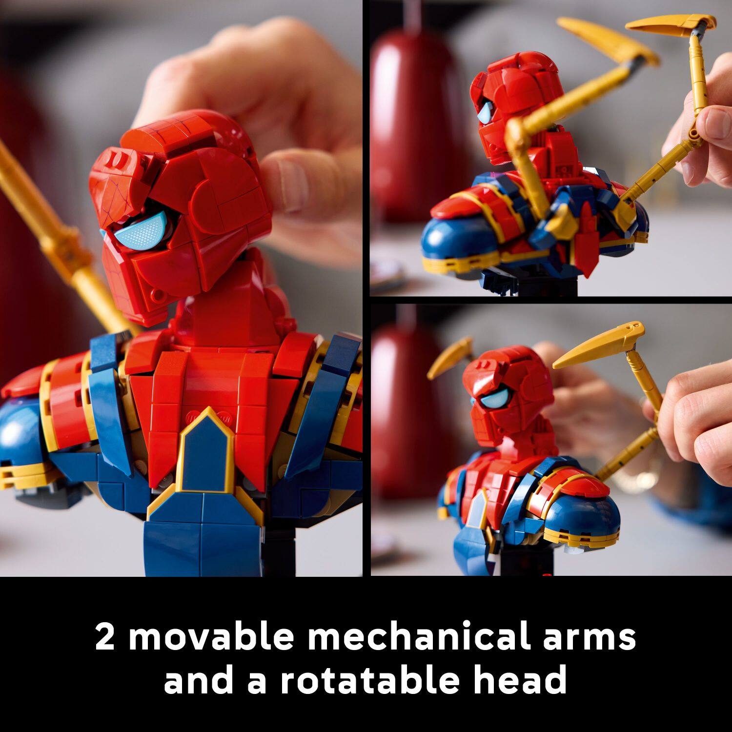 D D 2 movable mechanical arms and a rotatable head