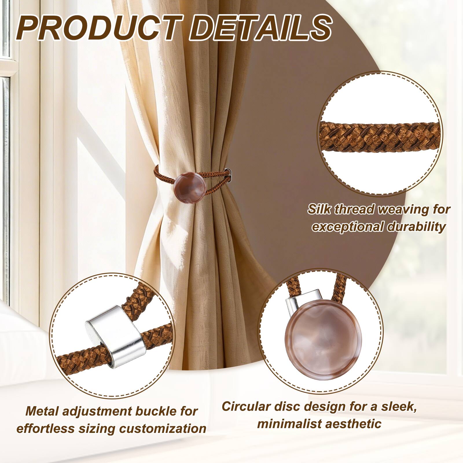 PRODUCT DETAILS

- Silk thread weaving for exceptional durability
- Metal adjustment buckle for effortless sizing customization
- Circular disc design for a sleek, minimalist aesthetic