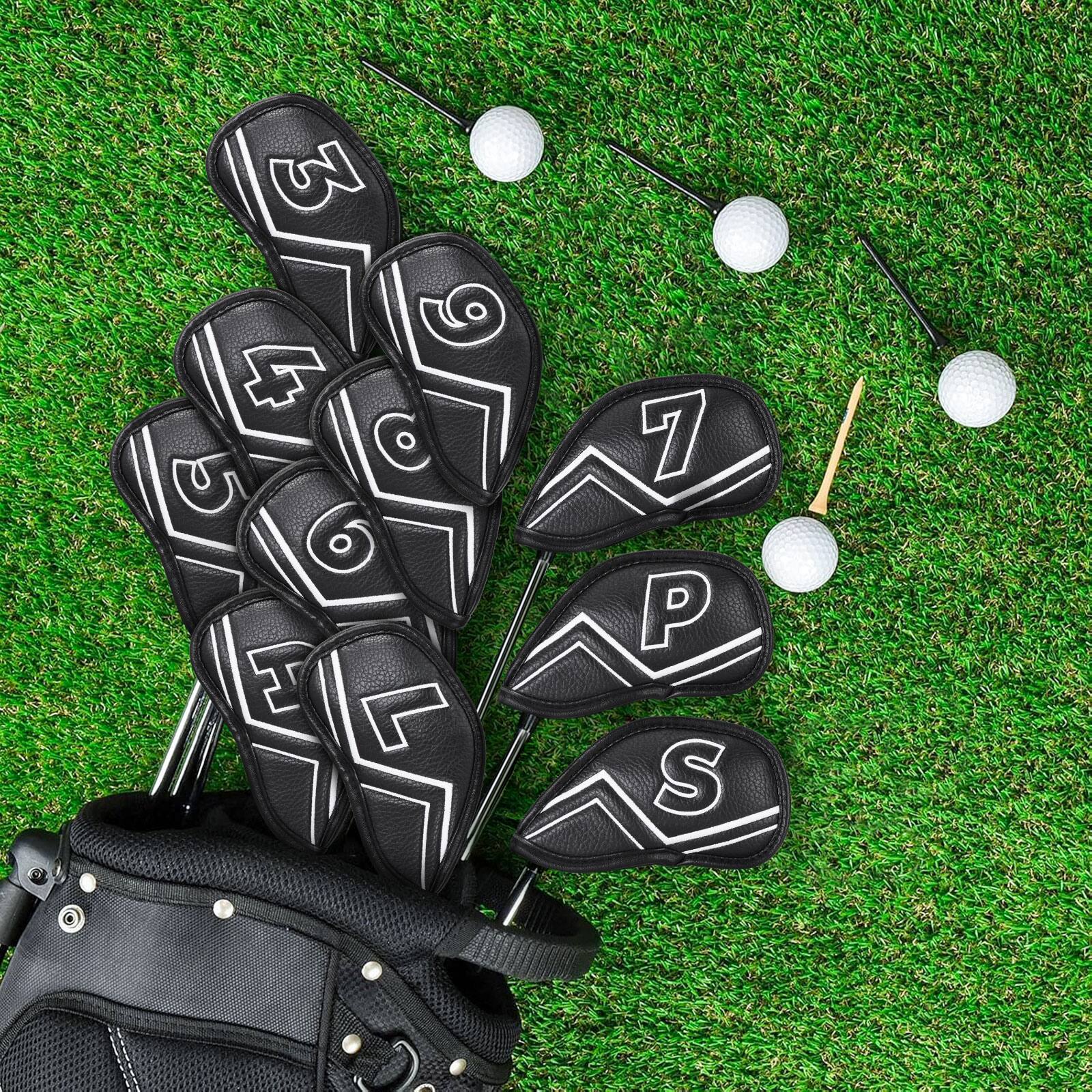 Alt View 1. WELSPO - 11 Pcs Magnetic Golf Iron Head Covers - Black.