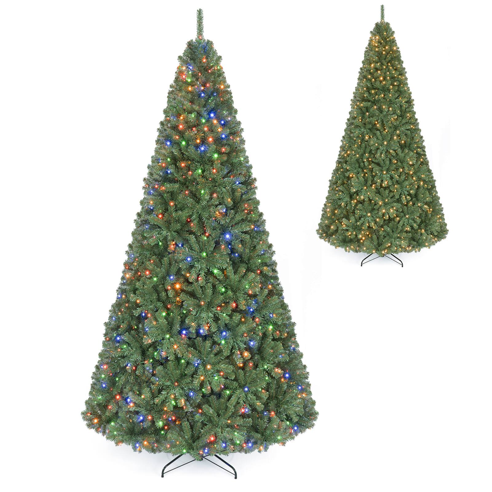 Alt View 1. Costway - Costway 9 FT Prelit Christmas Tree with 1000 LED Lights & 2944 PVC Branch Tips, Metal Stand - Green.