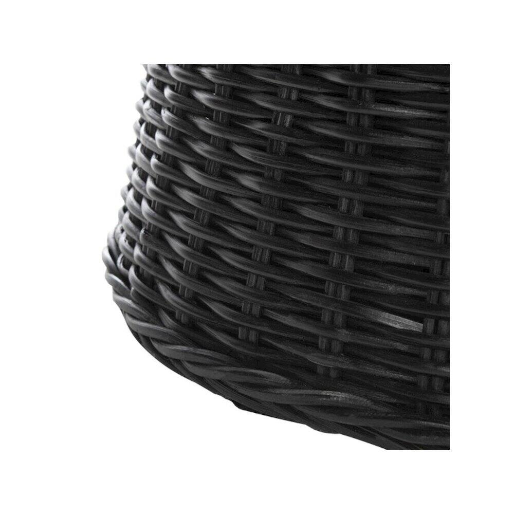 Angle. Safavieh - Home Collection Ruxton Black Rattan Round Coffee Table Ottoman - Black.