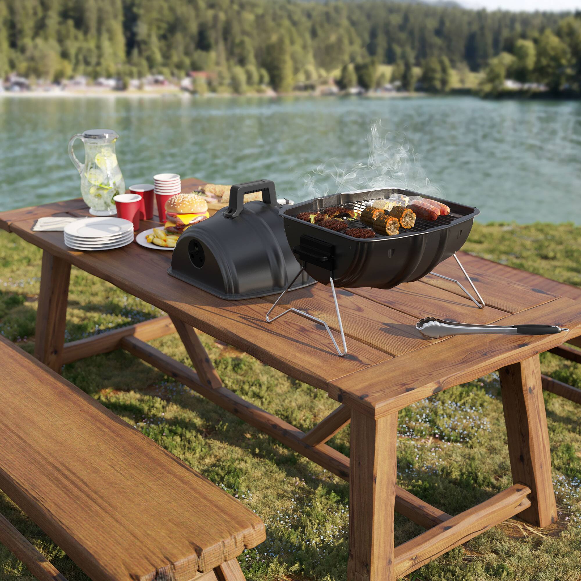 Alt View 4. Americana Grills - Americana Grills Keg A Que Charcoal BBQ Portable Grill, 186 Square Inch, Black - Black.