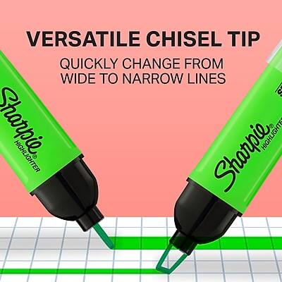 VERSATILE CHISEL TIP  
QUICKLY CHANGE FROM WIDE TO NARROW LINES  

Sharpie Highlighter  
Sharpie Highlighter