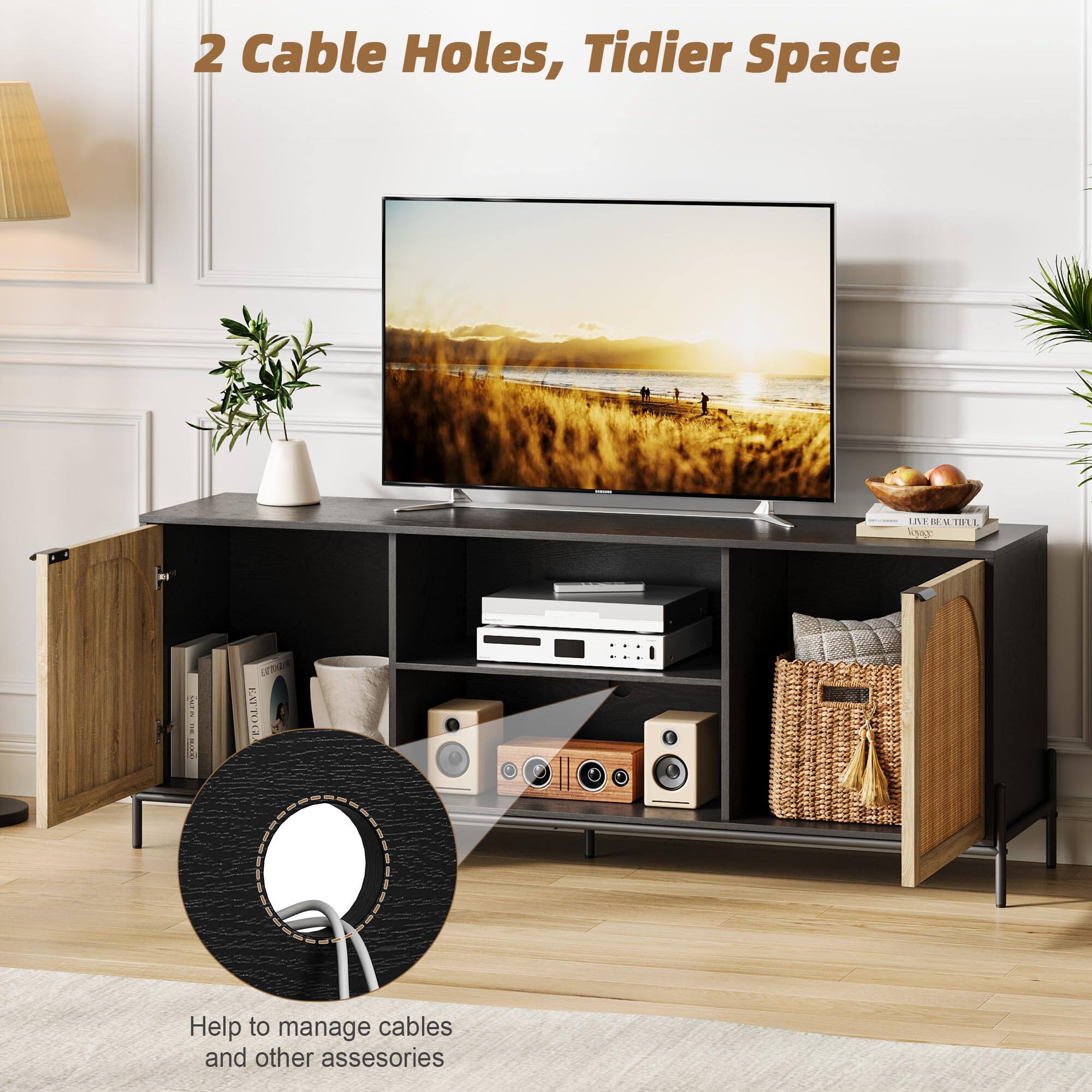 2 Cable Holes, Tidier Space

Help to manage cables and other accessories