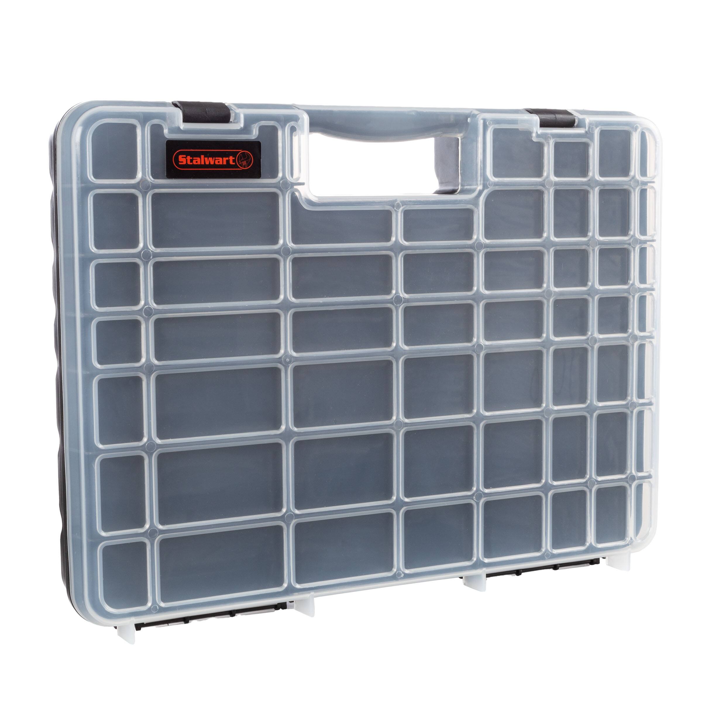 Alt View 1. Stalwart - 55 Compartment Hardware Organizer Toolbox - Black and Clear.