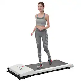 Soozier - Under Desk Treadmill, Portable Walking Pad with Wheels, 264 lbs Weight Capacity - White