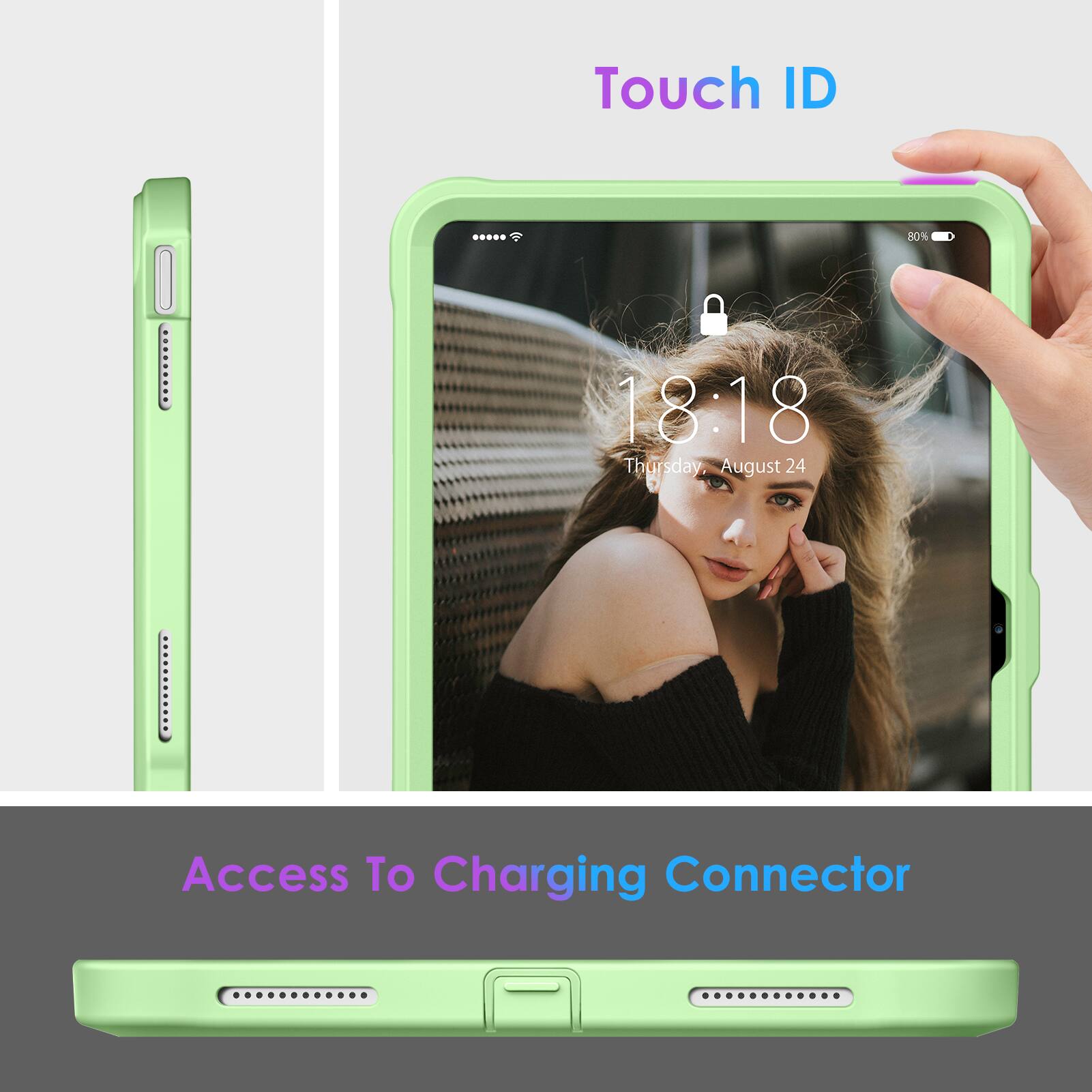 Touch ID

18:18 Thursday, August 24

Access To Charging Connector