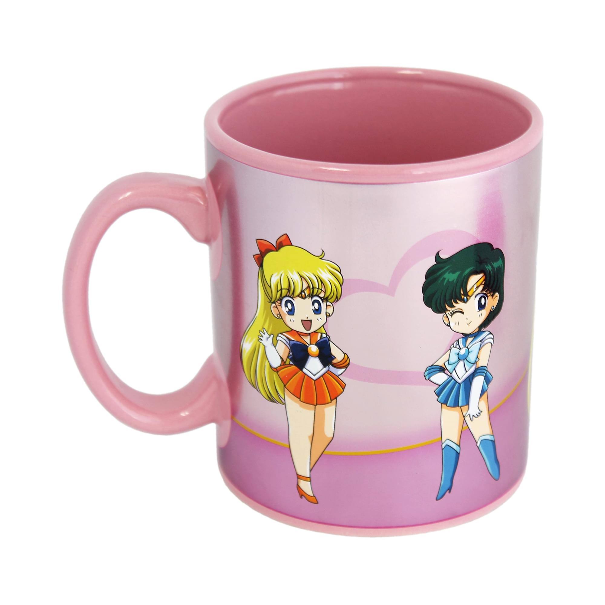 Alt View 4. Just Funky - Sailor Moon Sailor Scouts 16 Ounce Ceramic Mug with Lid - Pink.