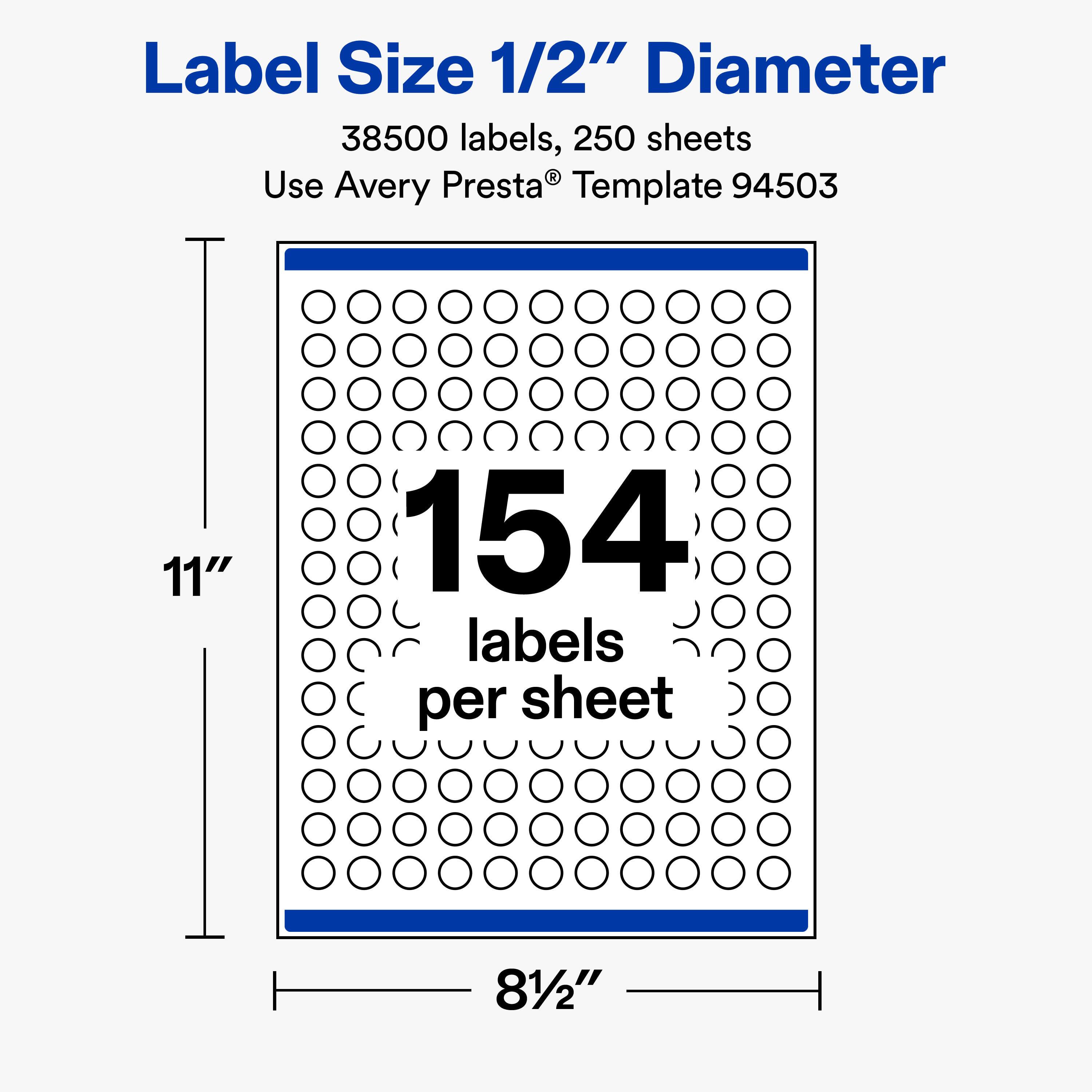 Avery Avery® Matte Round Labels, 1/2