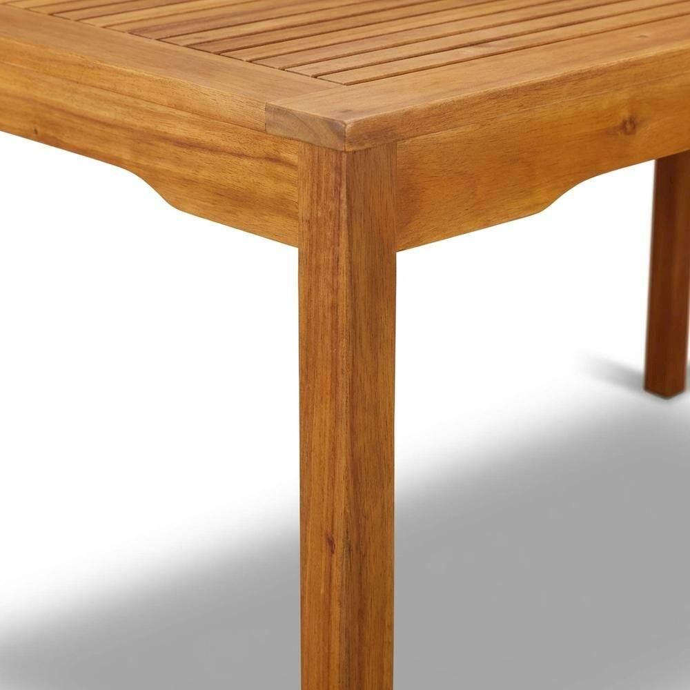 Alt View 1. Outdoor Escape - Oil-Finished Wooden Patio Set with Dining Table and 6 Chairs - Brown.