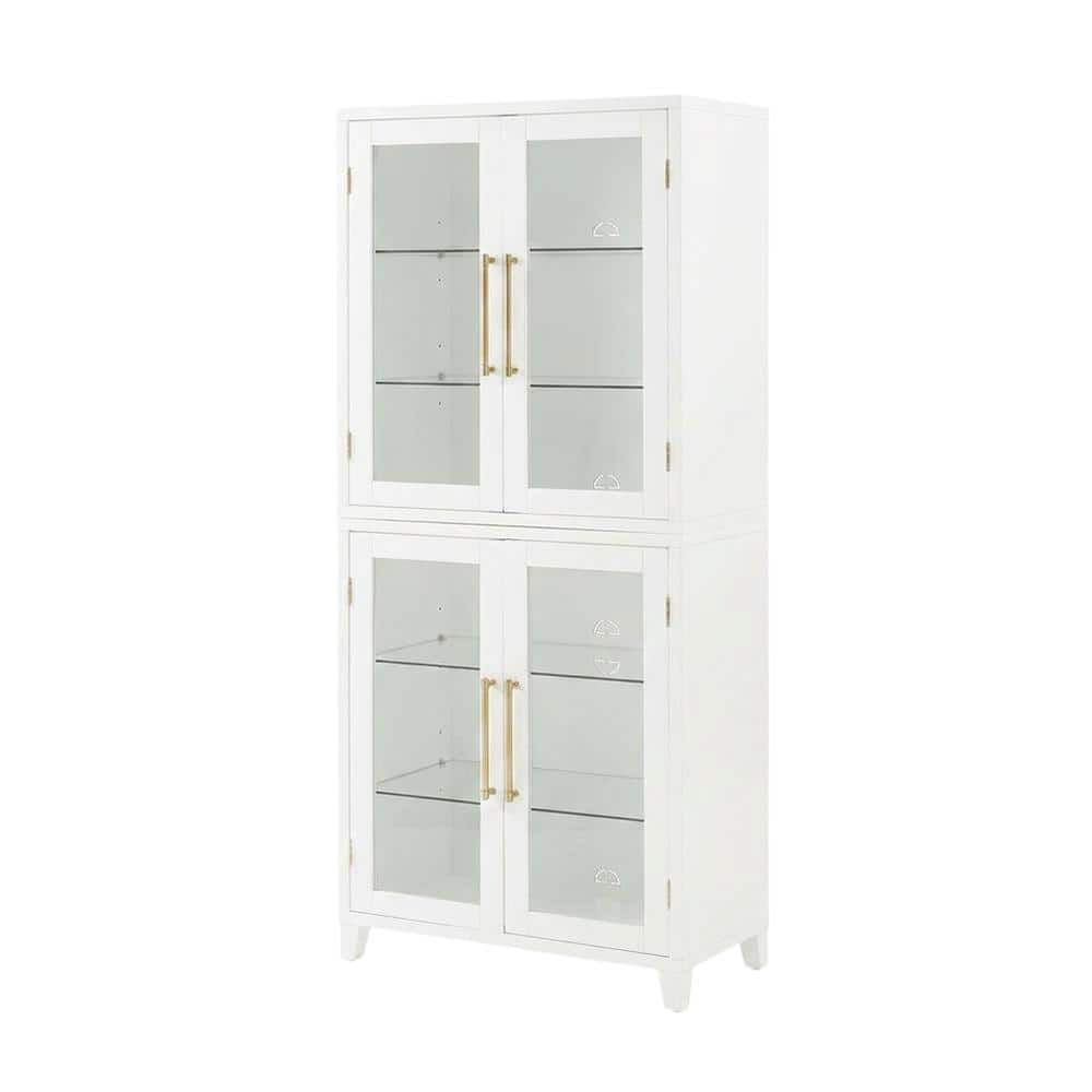 Crosley Furniture - Roarke Glass Door Kitchen Pantry Storage Cabinet - White