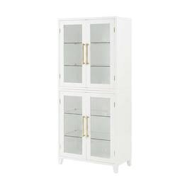 Crosley Furniture - Roarke Glass Door Kitchen Pantry Storage Cabinet - White