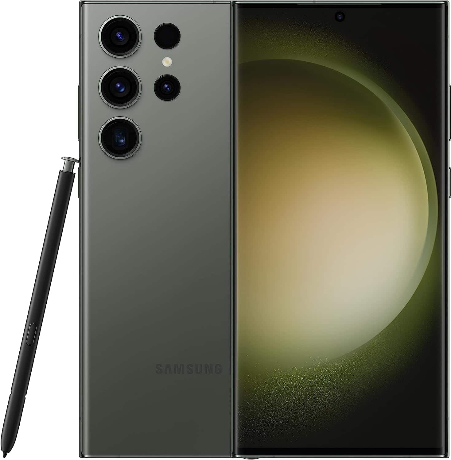 Front. Samsung - Samsung Galaxy S23 Ultra 1TB S918U Unlocked - Green.