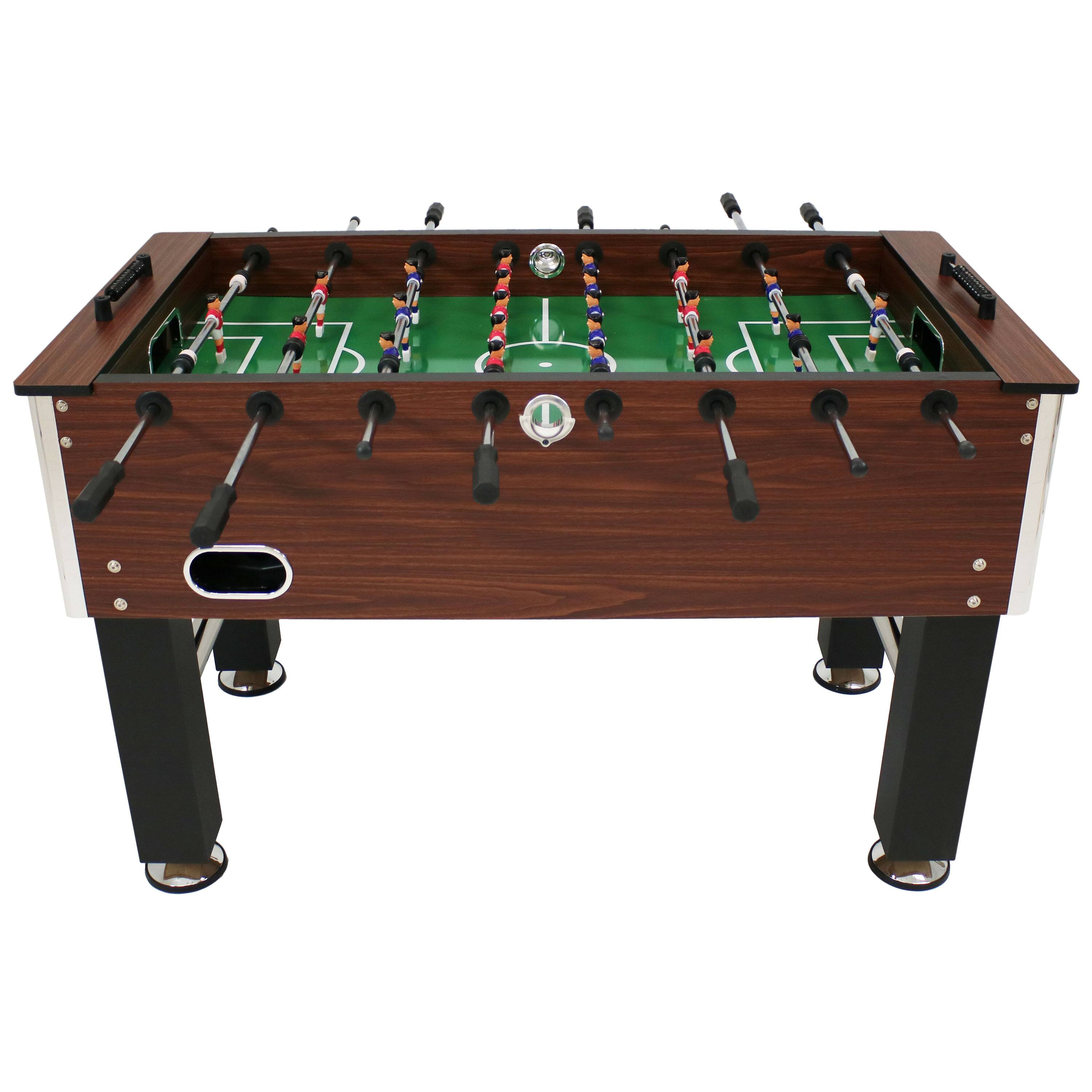 Alt View 9. Sunnydaze - 55 in Faux Wood Foosball Game Table with Folding Drink Holders - Brown.