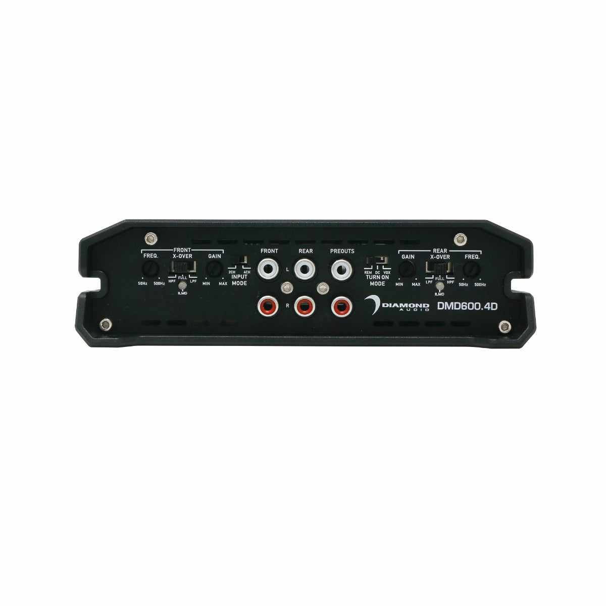 FRONT FREQ. X-OVER GAIN  
FRONT INPUT  
FRONT & REAR PREOUTS  
REAR FREQ. X-OVER GAIN  
REAR INPUT  
TURN ON MODE  
DIAMOND DMD600.4D