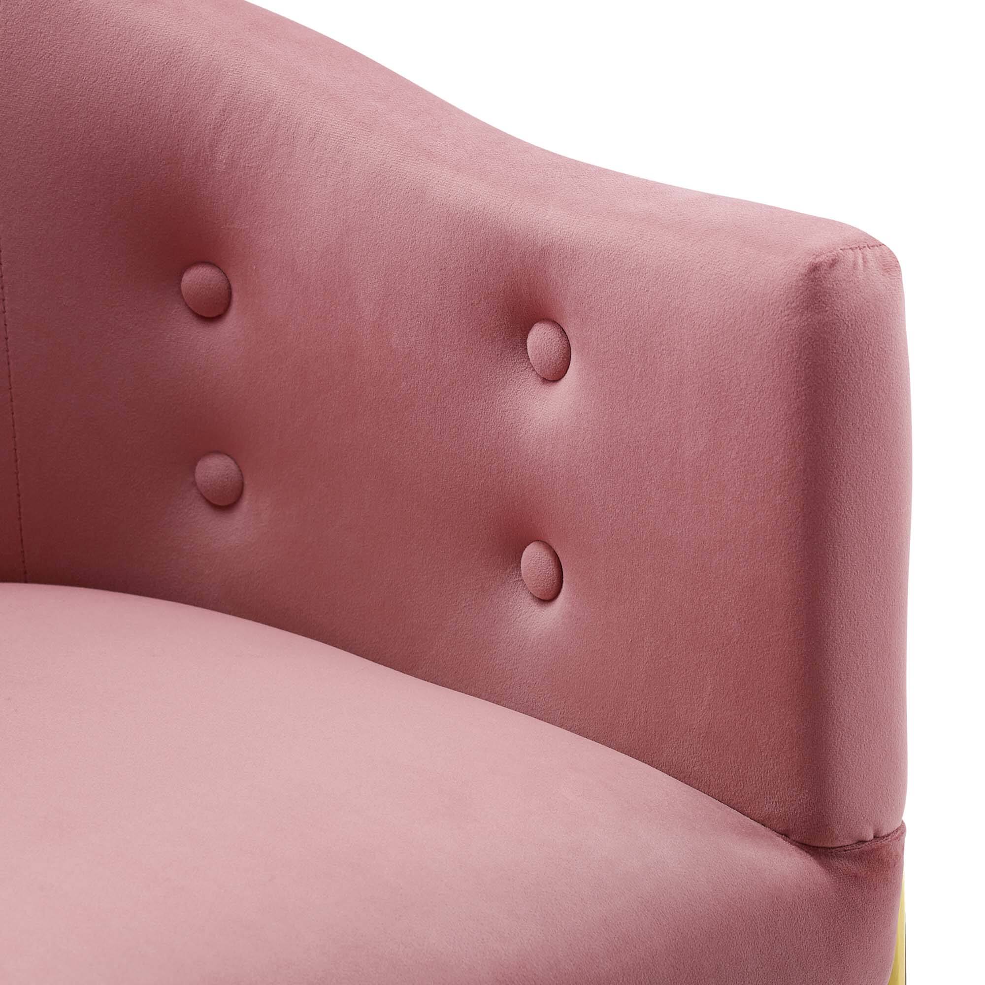 Alt View 4. Modway - Savour Tufted Performance Velvet Accent Dining Armchair by Modway - Dusty Rose.