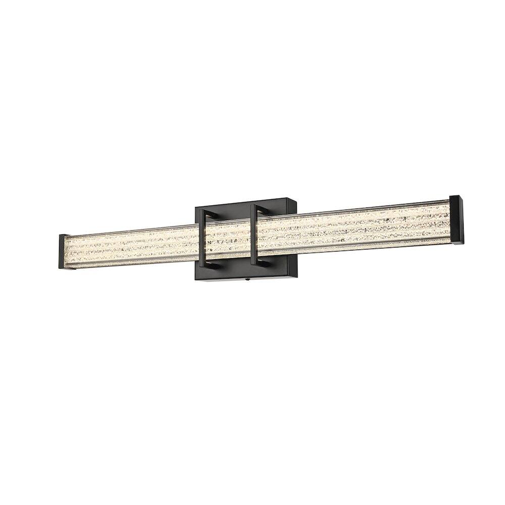 Alt View 1. Living District - Ivaan 24 Inch Led Wall Sconce In Black - Black.
