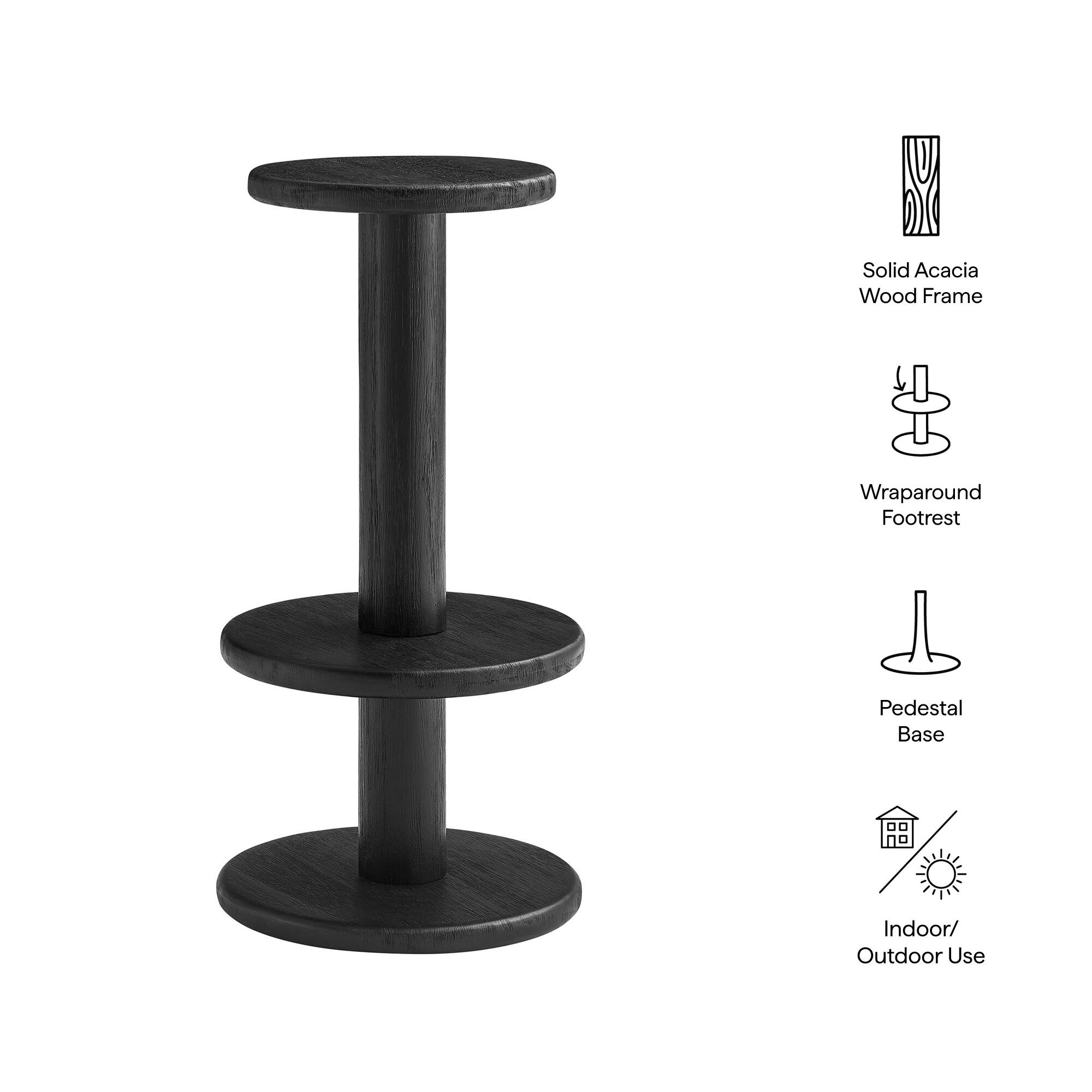 Solid Acacia Wood Frame  
Wraparound Footrest  
Pedestal Base  
Indoor/Outdoor Use