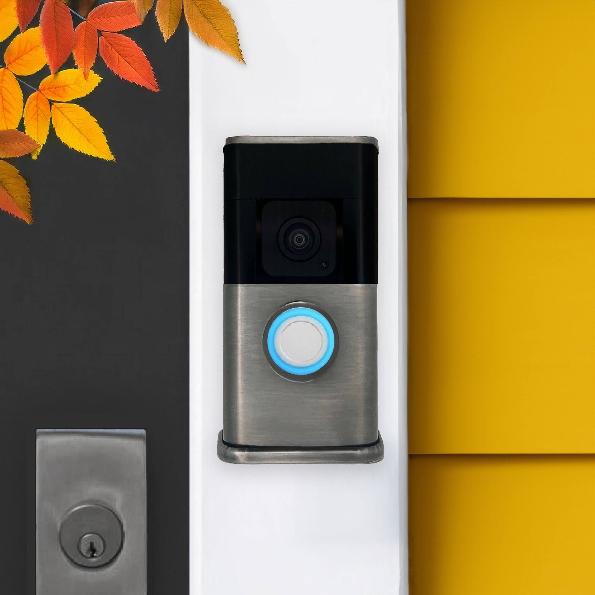 Alt View 3. Michael Healy - Traditional Video Doorbell Cover (Ring 3, 3 Plus, 4, Battery Plus and Battery Pro) - Antique Pewter.