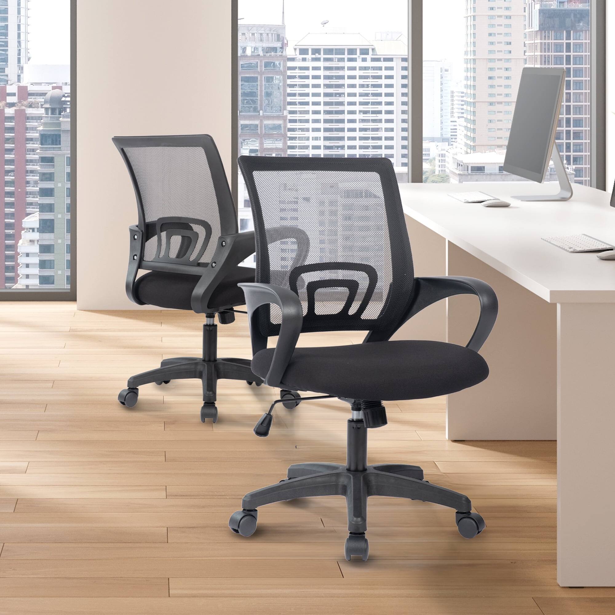 Alt View 5. Neo Chair - Office Desk Computer Chair Ergonomic Mesh Gaming Mid Back Seat with Comfy Lumbar Support Adjustable Height Swivel - Black.