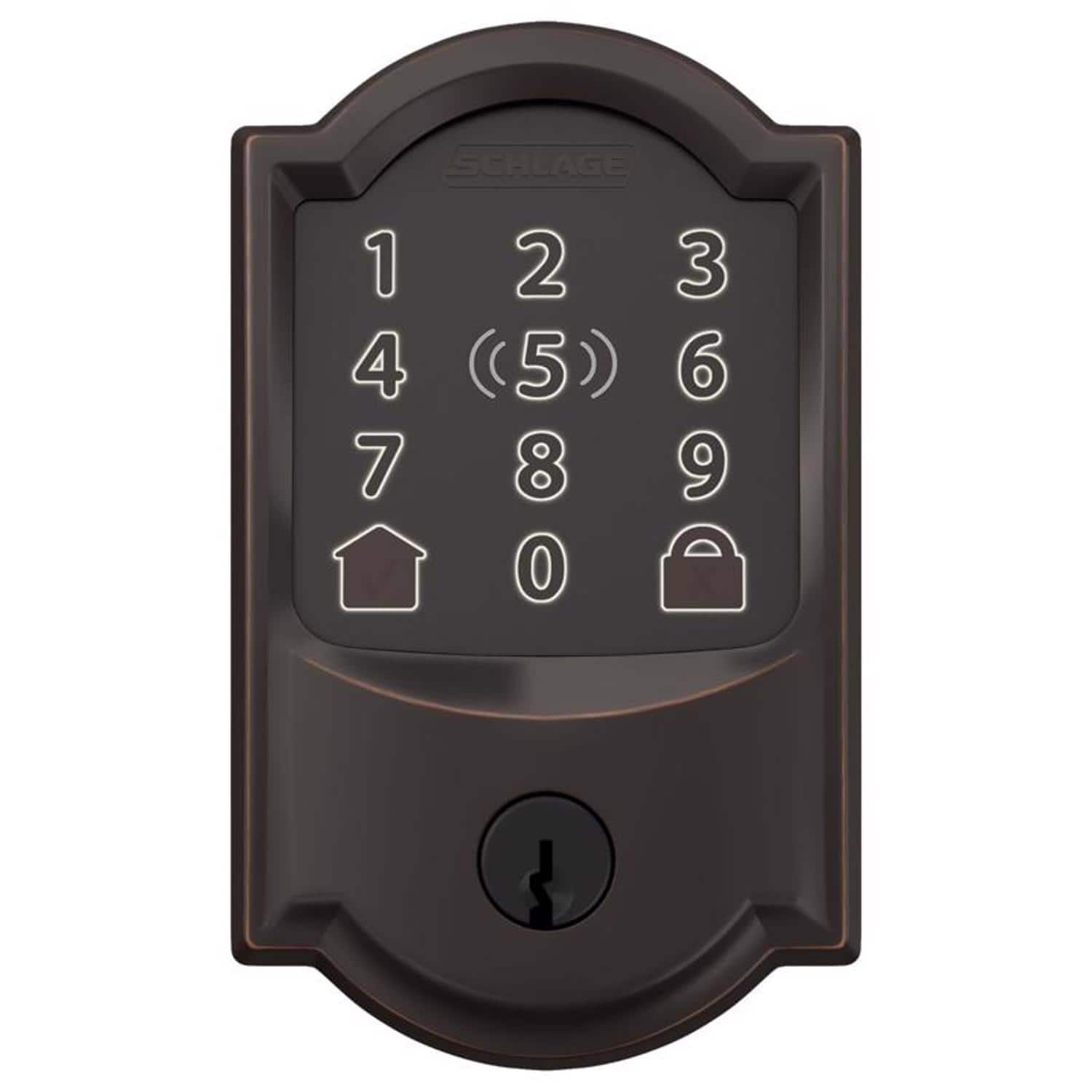 Schlage - Encode Plus Metal Wi-Fi Deadbolt with Camelot Trim - Aged Bronze